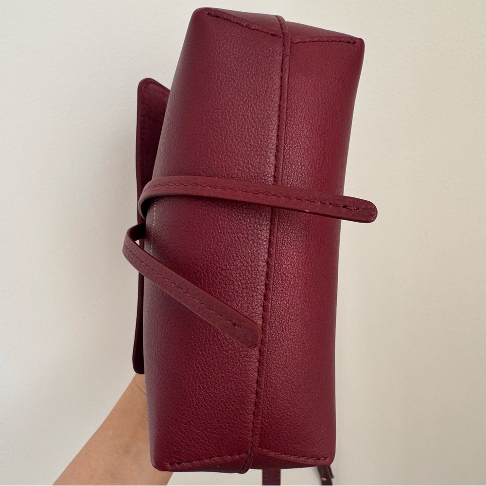 Mansur Gavriel | 100% Italian Calf Leather Mini Soft Lady Bag Deep Burgundy Red - Picture 4 of 6